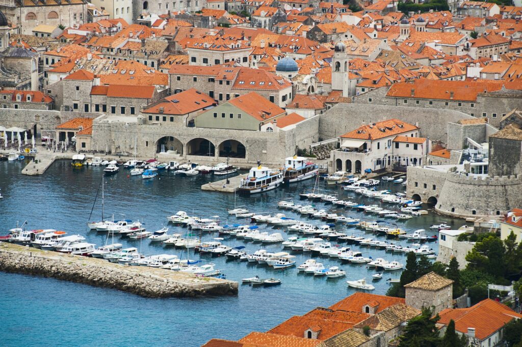 Photo of Dubrovnik Harbor in the Old Town of Dubrovnik, Dalmatian Coast, Croatia, Europe